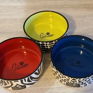 Set of 3! Pawcasso pet bowls